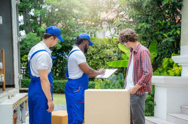 Movers delivering boxers